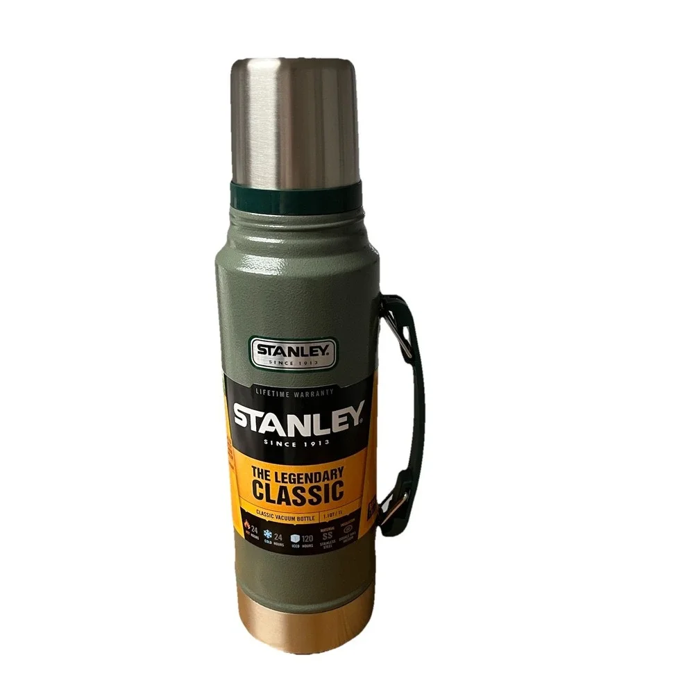 Stanley‎ Classic Vacuum Green 1.1 QT Thermos Wide Mouth Bottle Stainless Steel - Picture 3 of 5